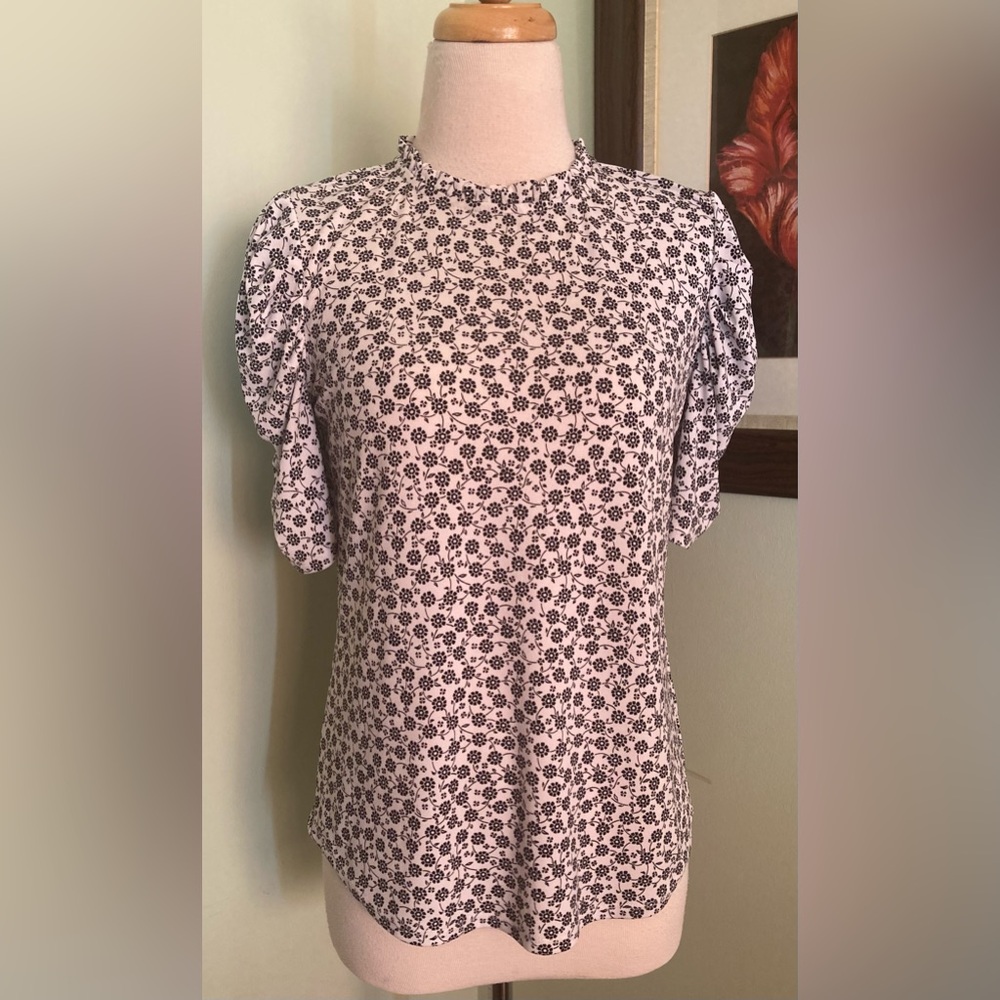 ADRIANNA PAPELL floral print Top Shirt size XS S